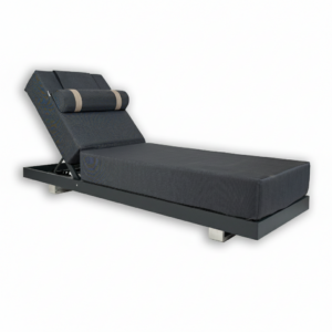 Ξαπλώστρα Αλουμινίου Stoli 204x71x36cm, ανθρακί + μαύρο - MET2020