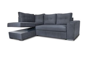 Athens Γωνιακός καναπές κρεβάτι με αποθηκευτικό χώρο 246x174x96εκ. Γκρι Αριστερή γωνία