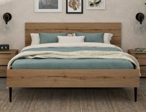 Lucian κρεβάτι διπλό 166x206x90εκ. ( για στρώμα 160x200εκ. ) Helvezia Oak