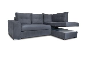 Athens Γωνιακός καναπές κρεβάτι με αποθηκευτικό χώρο 246x174x96εκ. Γκρι Δεξιά γωνία