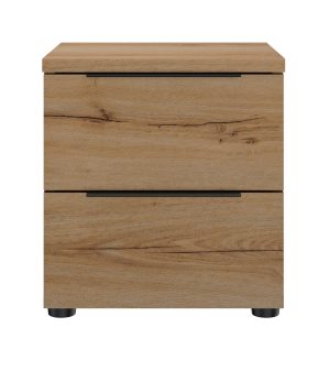 Lucian κομοδίνο με δύο συρτάρια 40x36x43εκ. Helvezia Oak