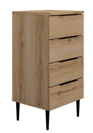 Lucian συρταριέρα με 4 συρτάρια 48x45x98εκ. Helvezia Oak