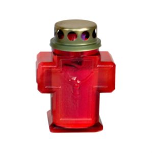 Mini Ηλεκτρικό Κερί Αφιέρωσης Σταυρός από Πλαστικό