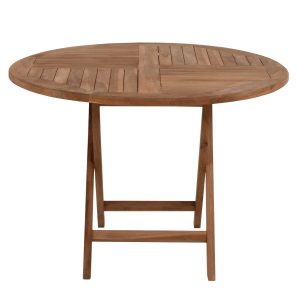 ΤΡΑΠΕΖΙ ΣΤΡΟΓΓΥΛΟ KENDALL ΠΤΥΣΣΟΜΕΝΟ HM9543 ΞΥΛΟ ΤΕΑΚ ΣΕ ΦΥΣΙΚΟ ΧΡΩΜΑ Φ106x73,5Y εκ.