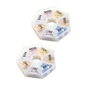 Σετ 2τμχ Εβδομαδιαία Θήκη Χαπιών με 7 Θέσεις Pill Box