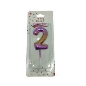 Κεράκι Γενεθλίων Happy Birthday Candle Αριθμός 2