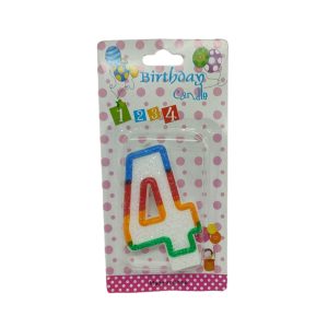 Κεράκι Γενεθλίων Rainbow Birthday Candle Αριθμός 4