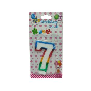 Κεράκι Γενεθλίων Rainbow Birthday Candle Αριθμός 7
