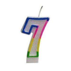 Κεράκι Γενεθλίων Rainbow Birthday Candle Αριθμός 7