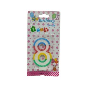 Κεράκι Γενεθλίων Rainbow Birthday Candle Αριθμός 8