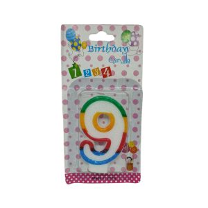 Κεράκι Γενεθλίων Rainbow Birthday Candle Αριθμός 9