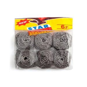 Μεταλλικό Σύρμα Πιάτων 6τμχ - YULU Star Scrubber