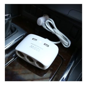 Φορτιστής Αυτοκινήτου με 2 Θύρες USB και 3 Θύρες Αναπτήρα In-Car