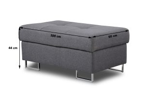 Πουφ με αποθηκευτικό χώρο Anna /Μπλε/Ασημί πόδια 100x44x60 BOG5463