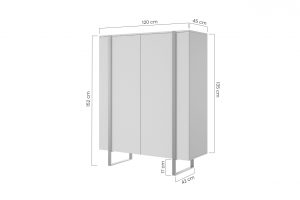 Συρταριέρα Vera Ανθρακί + Μαύρες Λαβές 120x152x45cm - BOG4589