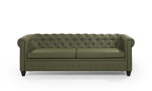 Τριθέσιος καναπές δερματίνη CHEST, Πράσινο 225x72x82cm-TED1212