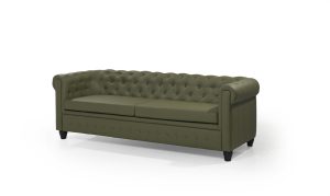 Τριθέσιος καναπές δερματίνη CHEST, Πράσινο 225x72x82cm-TED1212