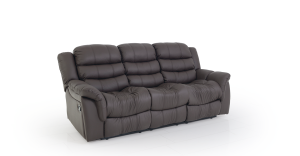 Τριθέσιος Καναπές ERGO με χειροκίνητο Μηχανισμό, δερματίνη, σκούρο καφέ, 220x99x103cm-TED2020