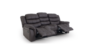 Τριθέσιος Καναπές ERGO με Ηλεκτρικό Μηχανισμό, δερματίνη, σκούρο καφέ, 220x99x103cm-TED2020