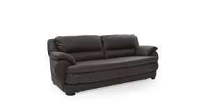 Καναπές Τριθέσιος VENUS Δερματίνη, Μαύρος, 226x92x98cm-TED1315