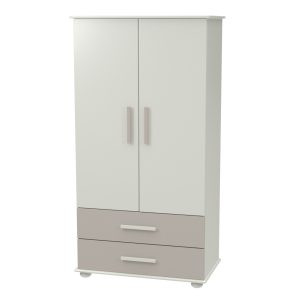 Ντουλάπα δίφυλλη CHIOS, λευκό με μπέζ, 100x50x180cm-AST3231