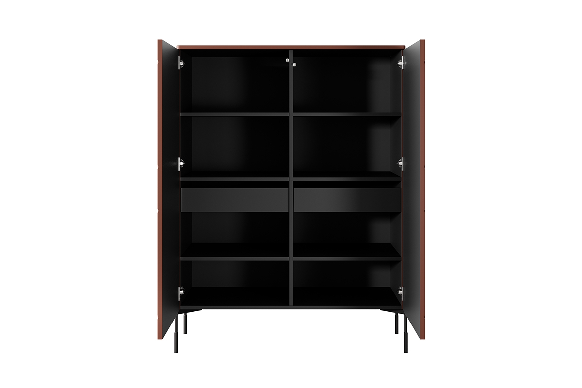 Μπουφές Sorena κεραμιδί 124x140x45cm με μαύρα πόδια - BOG4589