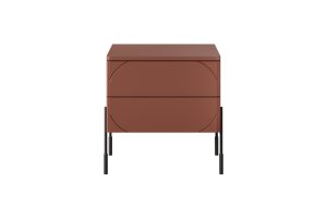 Κομοδίνο Sorena Κεραμιδί 49x55x45cm με μαύρα πόδια - BOG4589