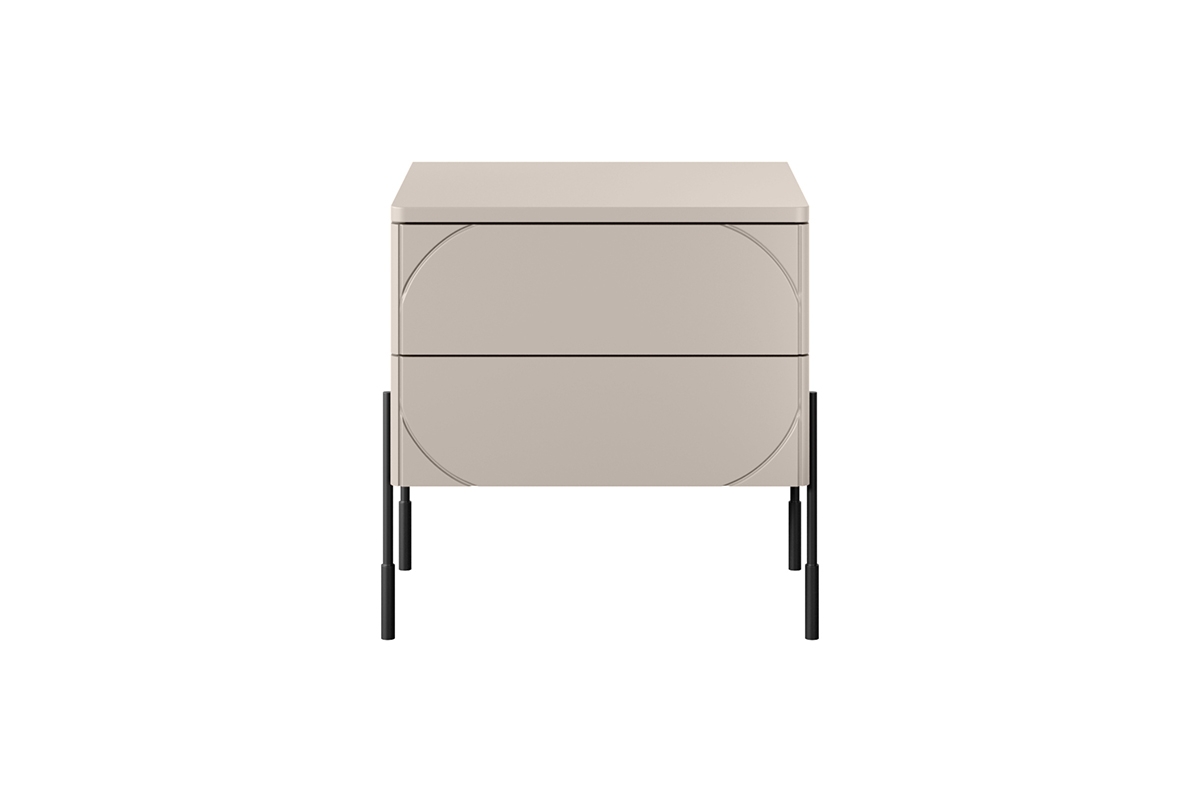 Κομοδίνο Sorena Μπεζ 49x55x45cm με μαύρα πόδια - BOG4589