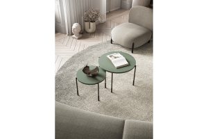 Τραπεζάκι Σαλονιού Sorena Λαδί 49x40x49cm με μαύρα πόδια - BOG4589