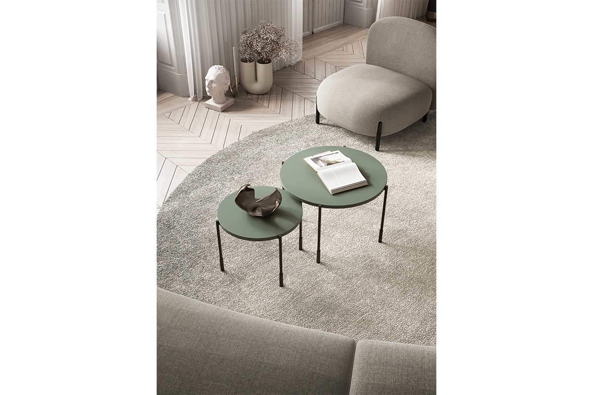 Τραπεζάκι Σαλονιού Sorena Λαδί 49x40x49cm με μαύρα πόδια - BOG4589