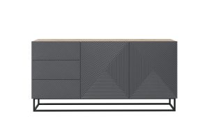 Μπουφές Sky 167x81x43cm Ανθρακί + Rivier Stone με πόδια - BOG4589