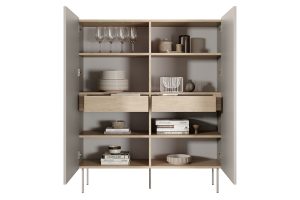 Μπουφές Dessi Μπεζ + Δρυς 120x140x40cm - BOG4589