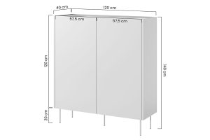 Μπουφές Dessi Μπεζ + Δρυς 120x140x40cm - BOG4589