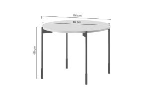 Τραπεζάκι Σαλονιού Sorena Κεραμιδί 64x45x64cm με μαύρα πόδια - BOG4589