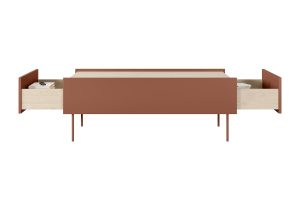 Τραπεζάκι Σαλονιού Dessi Κεραμιδί+Δρυς 120x45x60cm με 2 συρτάρια - BOG4589