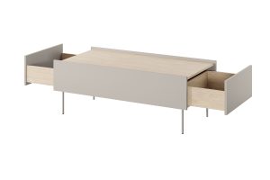 Τραπεζάκι Σαλονιού Dessi Μπεζ 120x45x60cm με 2 συρτάρια - BOG4589