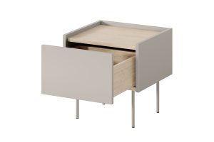 Κομοδίνο Dessin Μπεζ + Φυσικό 45x45x40cm με συρτάρι - BOG4578