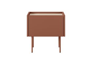 Κομοδίνο Dessin Κεραμιδί + Φυσικό 45x45x40cm με συρτάρι - BOG4578