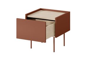 Κομοδίνο Dessin Κεραμιδί + Φυσικό 45x45x40cm με συρτάρι - BOG4578