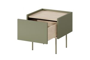 Κομοδίνο Dessin Λαδί + Φυσικό 45x45x40cm με συρτάρι - BOG4578