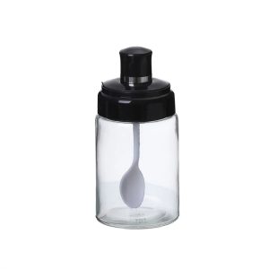 Θήκη Μπαχαρικών Γυάλινη Διάφανη με Κουτάλι