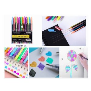 Στυλό Neon με Πολύχρωμο Mελάνι 12τμχ - Neon Color HG6107-12