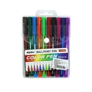 Στυλό με Πολύχρωμο Mελάνι 10τμχ - Color Pen Bilaro