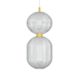 Φωτιστικό Κρεμαστό Led 30W 4000K Χρυσό 39x15x120cm