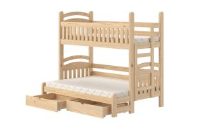 Κουκέτα VAMELY MAXI, με 2 συρτάρια, για τα στρώματα 90x200 και120x200, δρυς 127x184,5x207cm-BOG8583