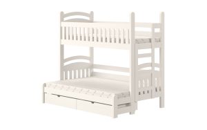 Κουκέτα VAMELY MAXI, με 2 συρτάρια, για τα στρώματα 90x200 και120x200, λευκό 127x184,5x207cm-δεξιάς όψης-BOG2025