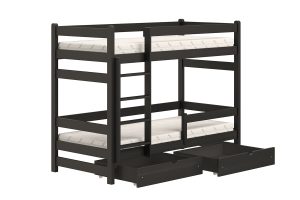 Κουκέτα ALIS, με 2 συρτάρια, για στρώμα 90x180, μαύρο 184x146x99cm-BOG3138