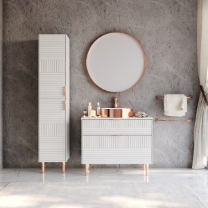 ΚΑΘΡΕΦΤΗΣ FIORE ΣΤΡΟΓΓΥΛΟΣ 80cm WHITE MAT 3MFIO080RWHM