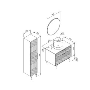 ΚΑΘΡΕΦΤΗΣ FIORE ΣΤΡΟΓΓΥΛΟΣ 80cm WHITE MAT 3MFIO080RWHM