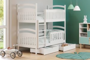 Κουκέτα VAMELY με 2 συρτάρια, για στρώμα 90x180, λευκό 97x170x187cm-BOG1934